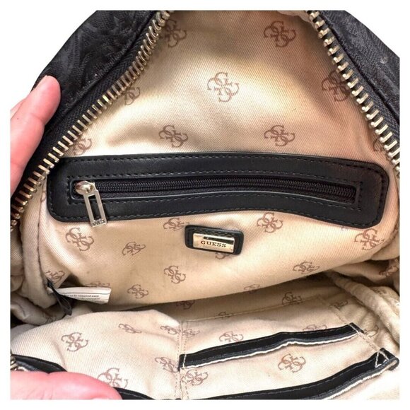 VINTAGE GUESS MINI BLACK CASUAL URBAN BACKPACK - Picture 6 of 6